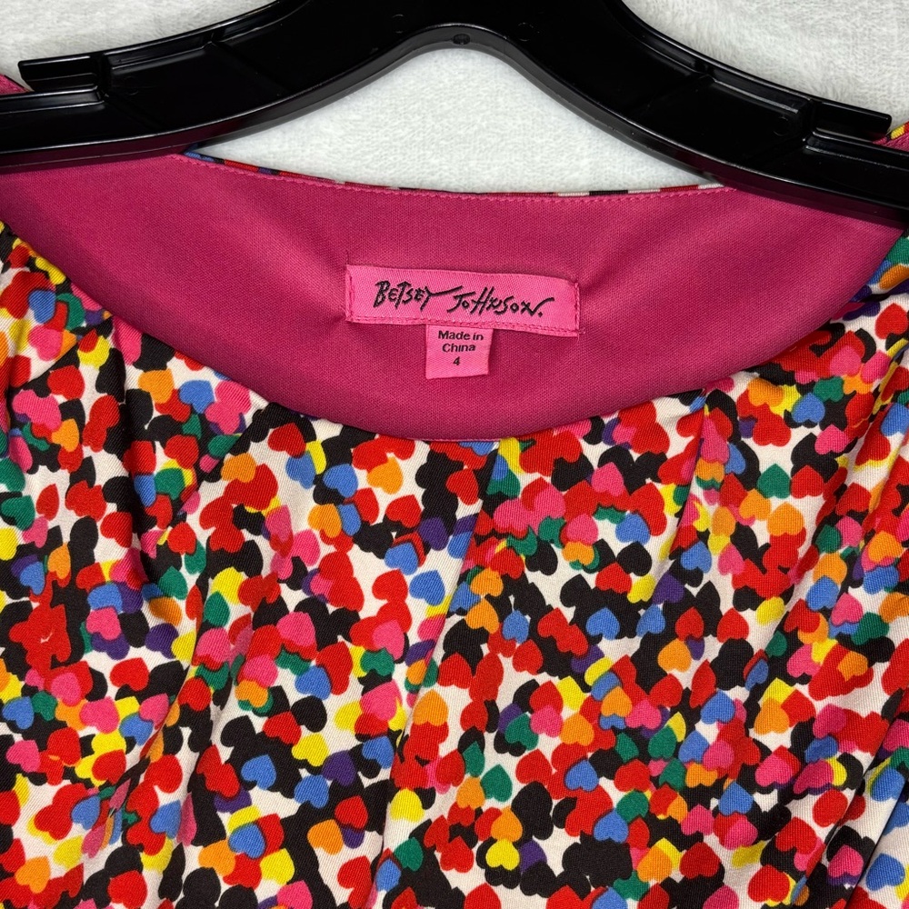 Betsy Johnson Confetti Heart-Print Dress 4 - Picture 2 of 5